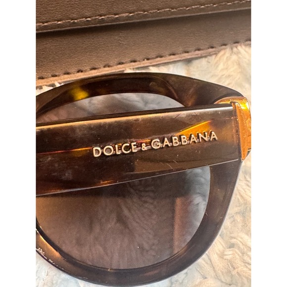 Dolce & Gabbana 6052 Wraparound Sunglasses Brown Tortoise Y2K Italy 135